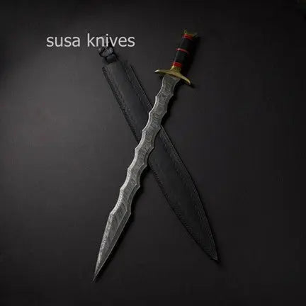 Handmade Damascus Steel Swords: Exotic Handles, Leather Sheaths and Free Worldwide Shipping SUSA KNIVES