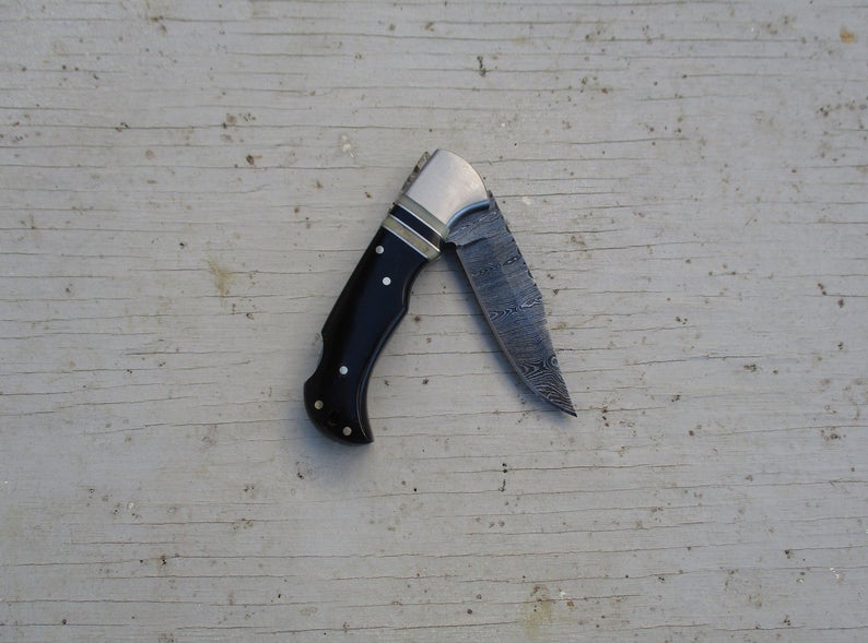 Handmade Damascus Pocket Knife