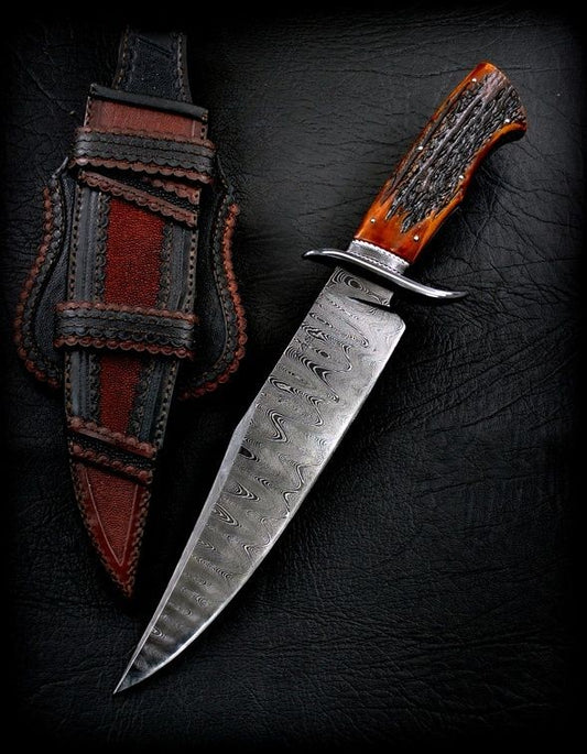 custom handmade  damascus steel bowie knife - SUSA KNIVES