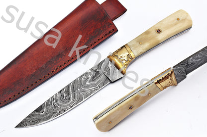Damascus Steel Skinner Knife - SUSA KNIVES