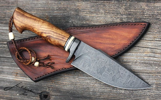 HANDMADE DAMASCUS STEEL HUNTING KNIFE - SUSA KNIVES