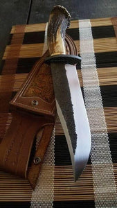 BEAUITIFUL HANDMADE STAG HORN HANDLE BOWIE KNIVE - SUSA KNIVES