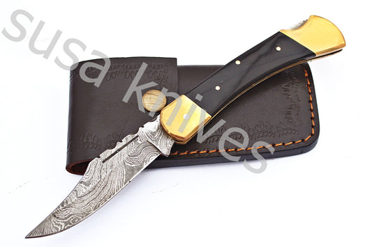 Damascus Steel pocket folding Knife - SUSA KNIVES