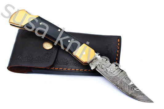 Damascus Steel pocket folding Knife - SUSA KNIVES