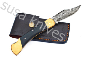 Damascus Steel pocket folding Knife - SUSA KNIVES