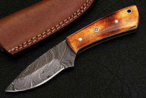 HANDMADE DAMASCUS STEEL SKINNER KNIFE - SUSA KNIVES