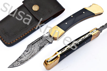 Damascus Steel pocket folding Knife - SUSA KNIVES