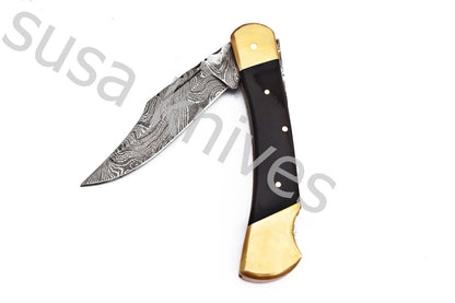 Damascus Steel pocket folding Knife - SUSA KNIVES
