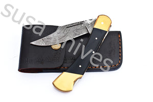 Damascus Steel pocket folding Knife - SUSA KNIVES