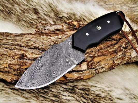 HANDMADE DAMASCUS STEEL SKINNER KNIFE - SUSA KNIVES
