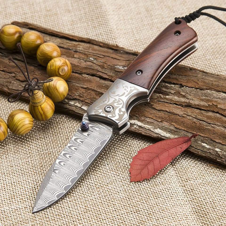 BEAUTIFULL HANDMADE DAMASCUS STEEL FOLDING KNIFE  GIFTS - SUSA KNIVES