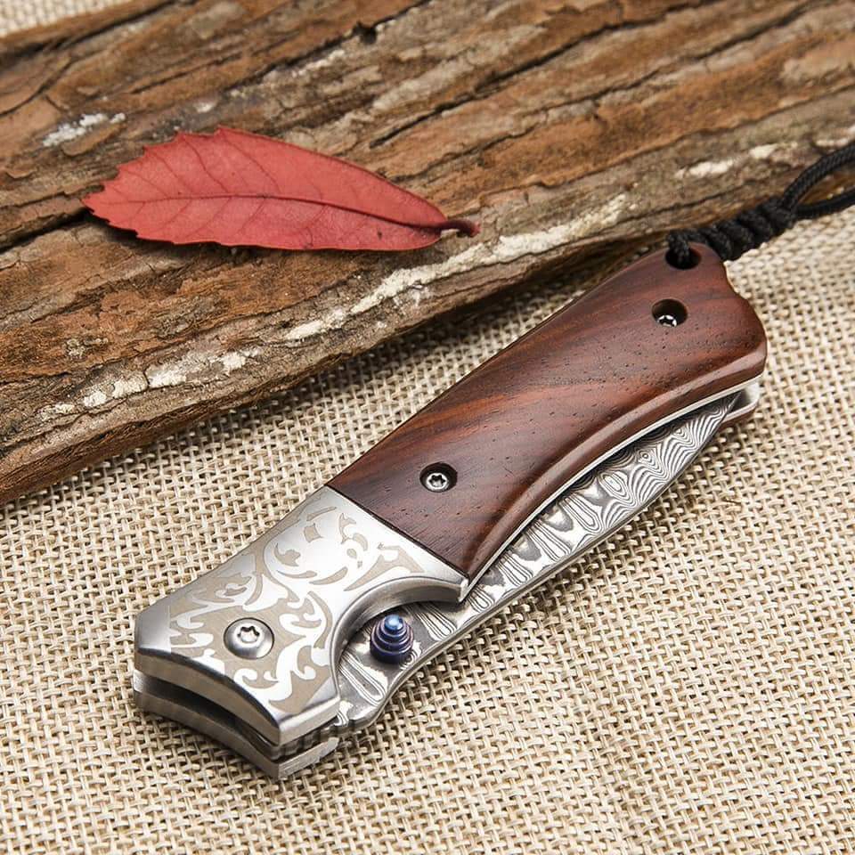 BEAUTIFULL HANDMADE DAMASCUS STEEL FOLDING KNIFE  GIFTS - SUSA KNIVES
