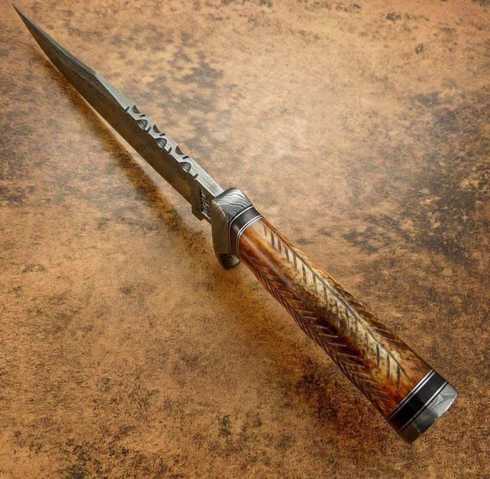 HANDMADE DAMASCUS STEEL BOWIE KNIFE - SUSA KNIVES