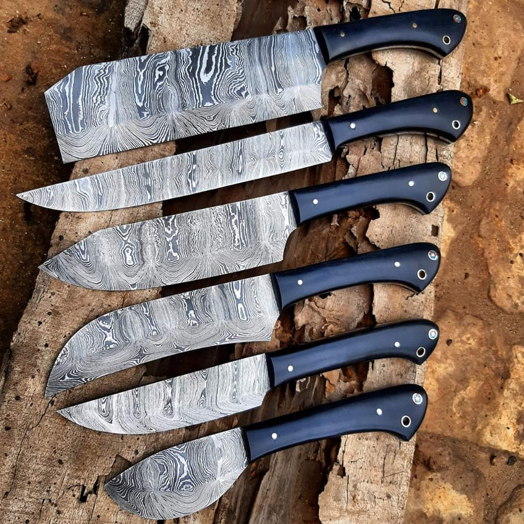 handmade kitchen chef knife set damascus steel - SUSA KNIVES