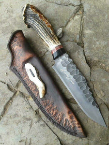 handmaded bowie knife  real deer antler - SUSA KNIVES