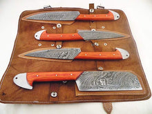 Load image into Gallery viewer, handmade damascus steel chef set - SUSA KNIVES
