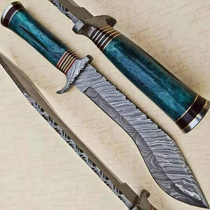 handmade damascus steel kukri knive - SUSA KNIVES
