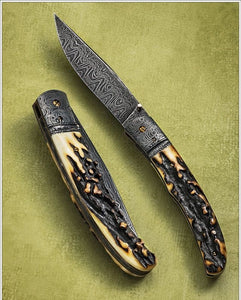 HANDMADE DAMASCUS STEEL FOLDING KNIFE - SUSA KNIVES