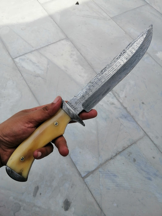 Handmade damascus steel bowie knife - SUSA KNIVES