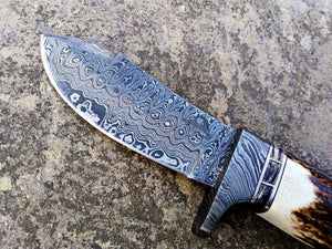 HANDMADE DAMASCUS STEEL HUNTING KNIFE - SUSA KNIVES