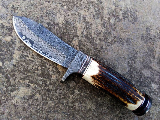 HANDMADE DAMASCUS STEEL HUNTING KNIFE - SUSA KNIVES