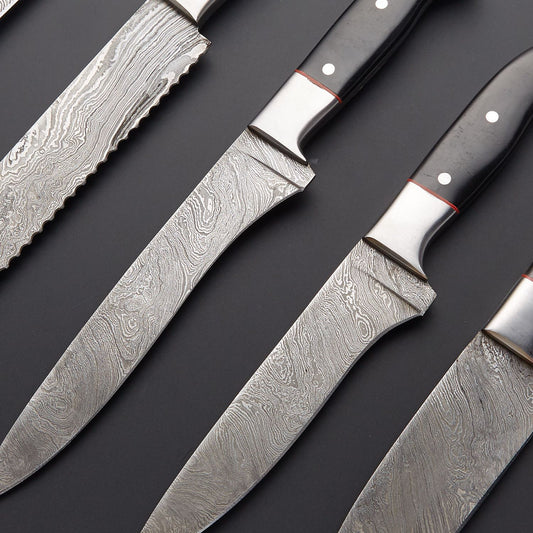 DAMASCUS CHEF/KITCHEN KNIFE 6 PCS - SUSA KNIVES