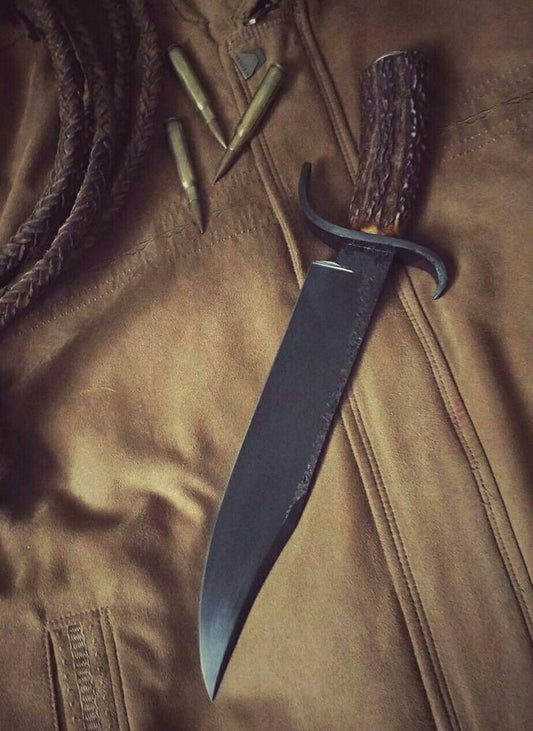 HANDMADE BOWIE KNIFE STAG HORN HANDLE - SUSA KNIVES