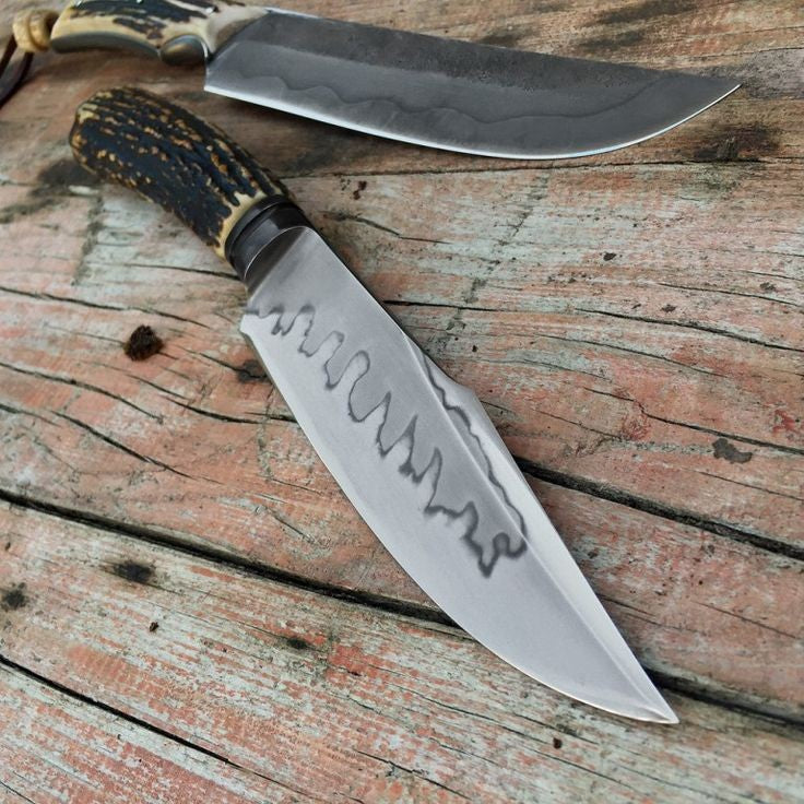 HAMDMADE BOWIE KNIFE WITH STAG HANDLE - SUSA KNIVES