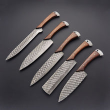 Load image into Gallery viewer, HANMADE DAMASCUS STEEL KITCHEN CHEF SET KNIFE - SUSA KNIVES
