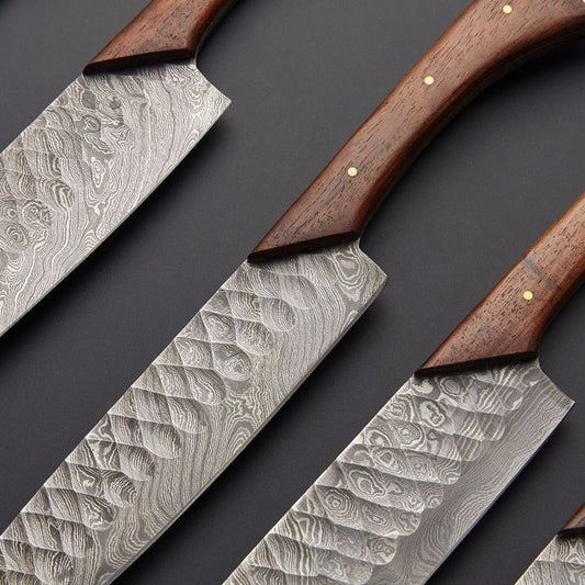 HANMADE DAMASCUS STEEL KITCHEN CHEF SET KNIFE - SUSA KNIVES
