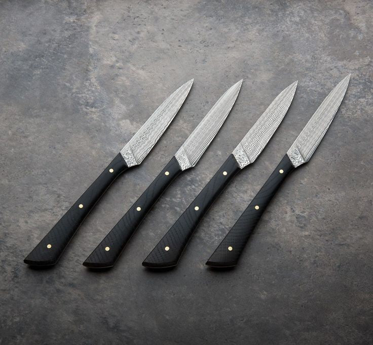 HAMDMADE DAMASCUS STEEL STEAK KNIFE SET - SUSA KNIVES