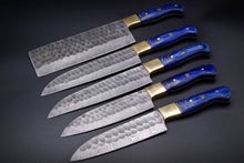 Load image into Gallery viewer, Custom Handmade Hand Forged Damascus Steel Chef Knife Set Kitchen Knives - SUSA KNIVES

