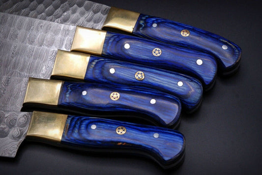 Custom Handmade Hand Forged Damascus Steel Chef Knife Set Kitchen Knives - SUSA KNIVES