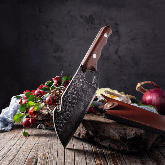Meat Cleaver Knive - Butcher Knive Chopping kitchen chef's knife Boning Knife Best Gift - Perfect Gift for love - Free Gift Leather Sheath - SUSA KNIVES