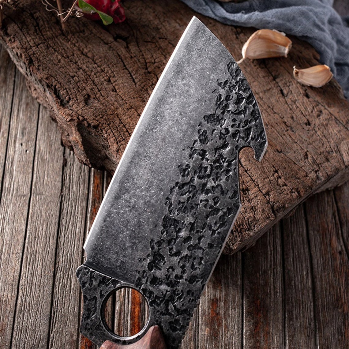 Meat Cleaver Knive - Butcher Knive Chopping kitchen chef's knife Boning Knife Best Gift - Perfect Gift for love - Free Gift Leather Sheath - SUSA KNIVES