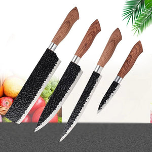 Chef Knife 4 Pc Set - Best Gift - Damascus Kitchen Knives Set High Quality Steel Perfect Gift for love - Free Gift Leather Sheath - SUSA KNIVES