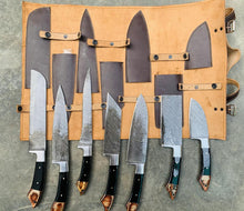 Load image into Gallery viewer, 7 pieces handmade damascus steel chef knife set - SUSA KNIVES
