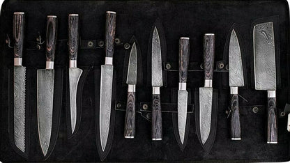 10”Pieces “Custom Hand Forged Damascus Steel Chef Knife Kitchen Knives Set - SUSA KNIVES