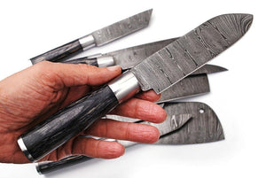10”Pieces “Custom Hand Forged Damascus Steel Chef Knife Kitchen Knives Set - SUSA KNIVES