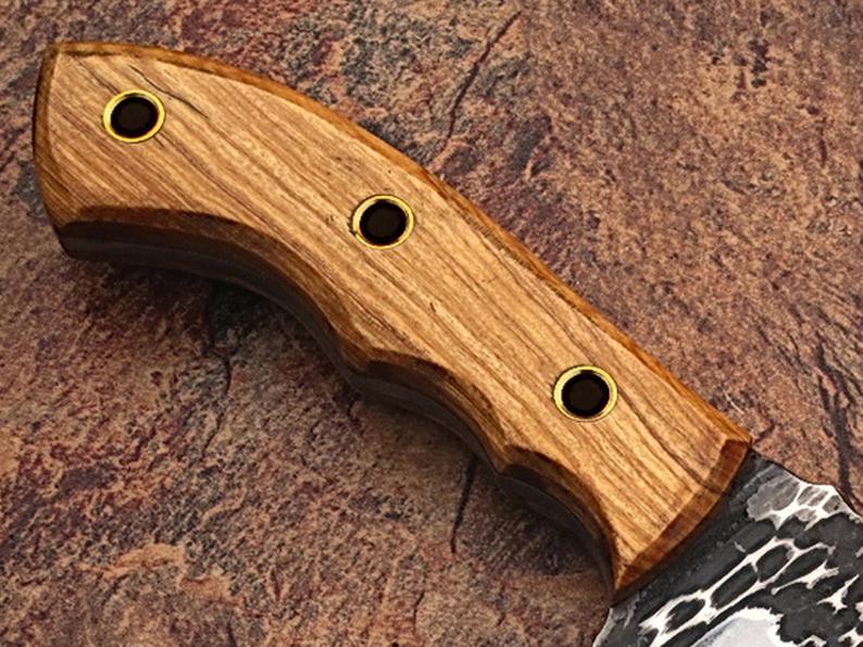 10'' Handmade J2 Steel Hand Forged Tracker Hunting Knife with cow Wood Handle/Anniversary Gift/gift for him/Birthday gift - SUSA KNIVES