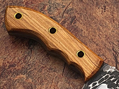 10'' Handmade J2 Steel Hand Forged Tracker Hunting Knife with cow Wood Handle/Anniversary Gift/gift for him/Birthday gift - SUSA KNIVES
