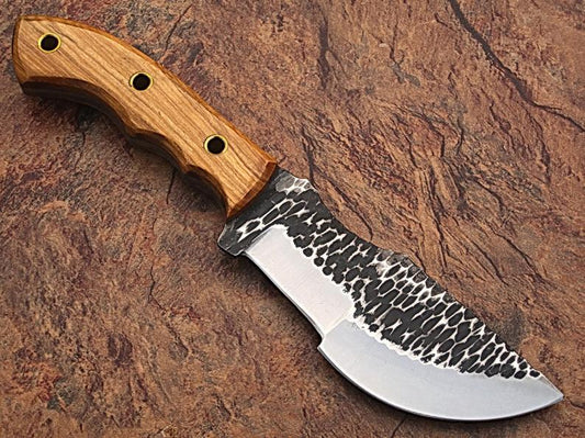 10'' Handmade J2 Steel Hand Forged Tracker Hunting Knife with cow Wood Handle/Anniversary Gift/gift for him/Birthday gift - SUSA KNIVES