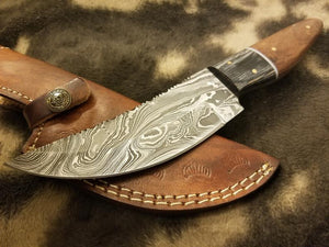 Damascus Steel Knife Fishing/Hunting/camping Tool With rose wood&Black Exotic Sheet Scale - SUSA KNIVES