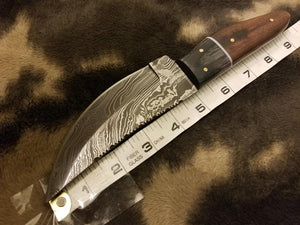 Damascus Steel Knife Fishing/Hunting/camping Tool With rose wood&Black Exotic Sheet Scale - SUSA KNIVES