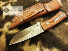 Load image into Gallery viewer, Damascus steel knife with  sharpener - SUSA KNIVES
