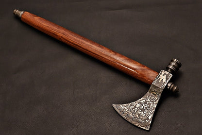 Handmade Damascus Steel Tomahawk /Axe with Rose wood - SUSA KNIVES