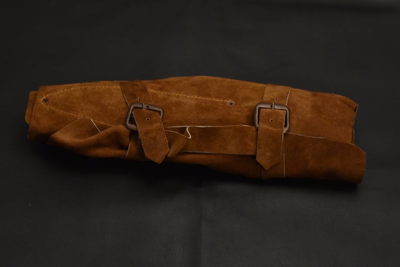 Custom made chef knife set/5-Pcs kitchen knife set with leather roller /valentine gift/gift for her/kitchen and Dinning/Heart Warming gift - SUSA KNIVES
