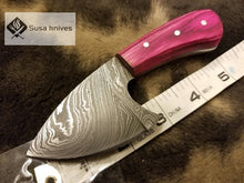 Load image into Gallery viewer, Skinner Damascus steel handmade /fixed blade with Micarta sheet 5.5 inch scale - SUSA KNIVES
