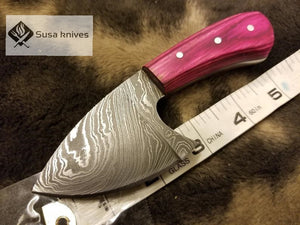 Skinner Damascus steel handmade /fixed blade with Micarta sheet 5.5 inch scale - SUSA KNIVES