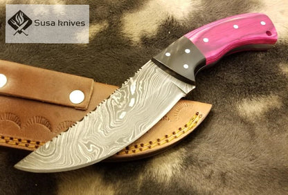 Damascus Bushcraft Knife with Exotic wood "8" - SUSA KNIVES